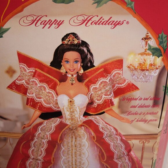 1997 Holiday Barbie Special Edition Doll NIB Rare Misprint Green vs Blue Eyes - Picture 6 of 13
